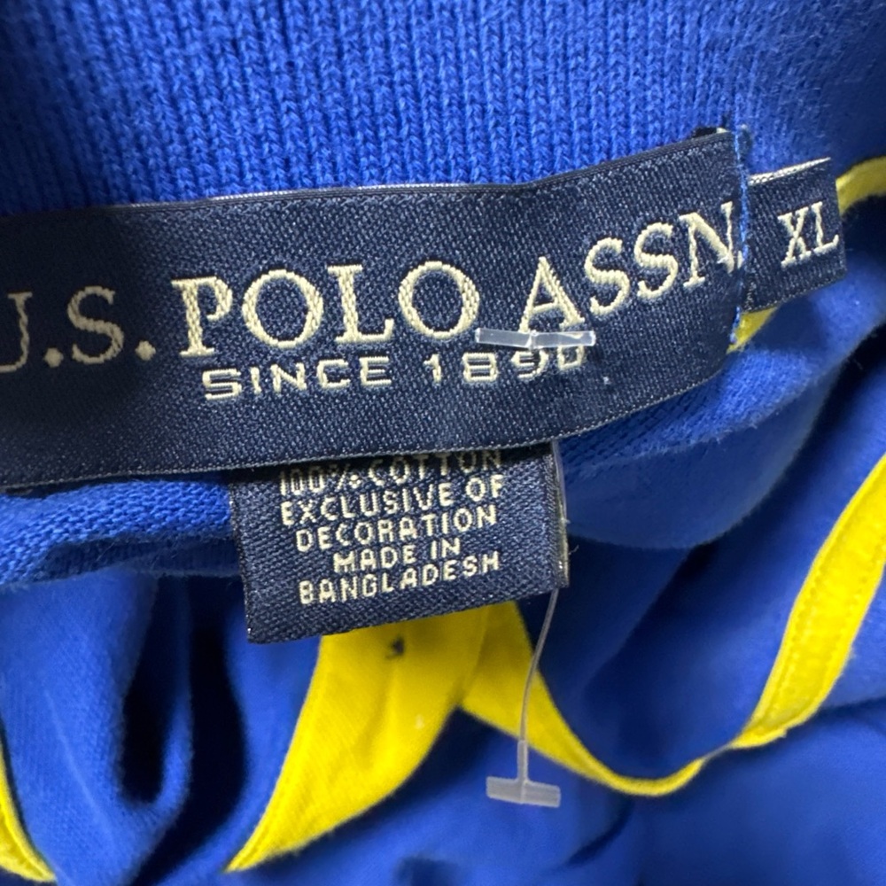 U.S. Polo Assn. Royal Blue Polo with Yellow  and Multicolor logo A25 - Picture 8 of 8